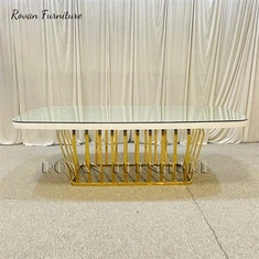 Vestuvių stalas iš nerūdijančio plieno stiklo